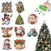 10Pcs Acrylic Christmas Diamond Painting Christmas Tree Pendant (Christmas)
