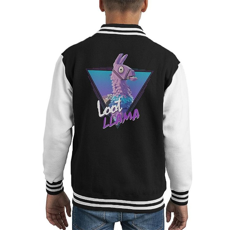 Fortnite Purple Loot Llama Portrait Kid's Varsity Jacket