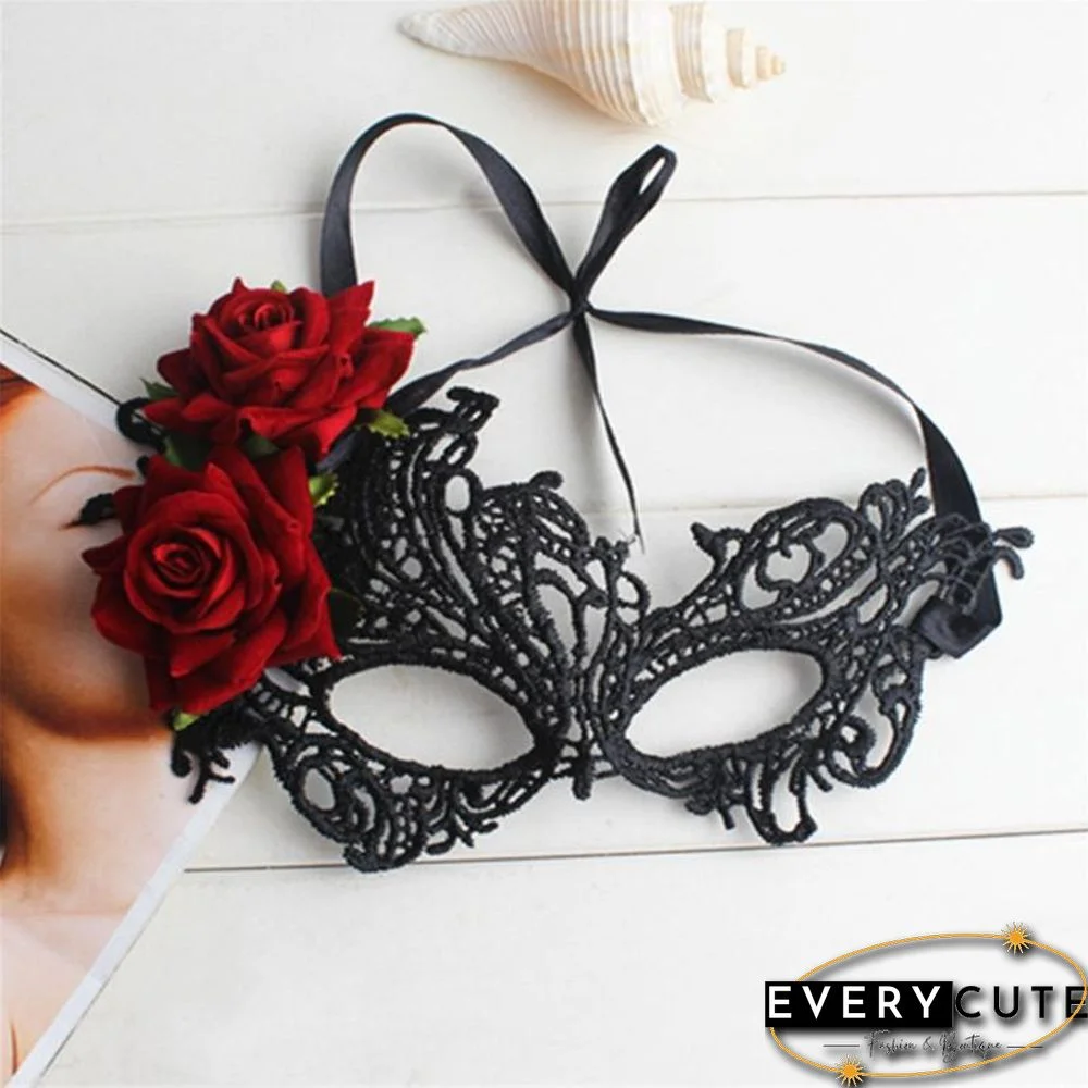 Masquerade Half Face Mask For Women Lace Eye Mask For Halloween Cosplay Party