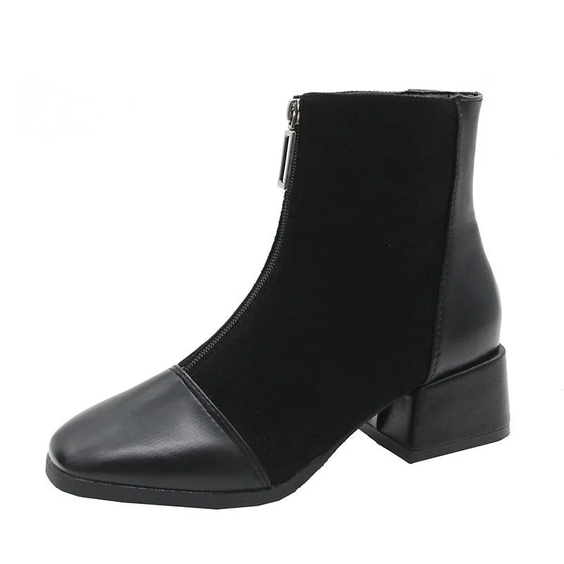 Breakj Breakj Boots Women's 2025 Autumn British Style And Middle And Thin Boots Retro Short Boots Before The Zipper Boots Children Thin