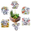 6Pcs Elefant Garten Pfähle - 5d DIY Handwerk Dekoration