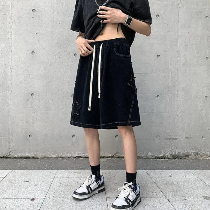 Brownm Star Embroidered Shorts