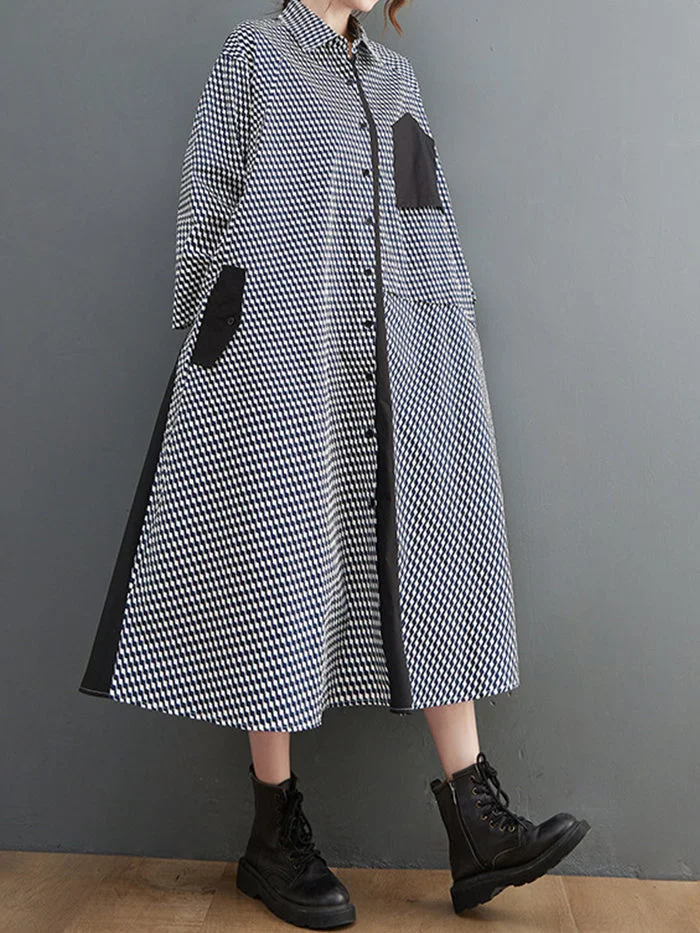Fashion Patchwork Shirt Dress