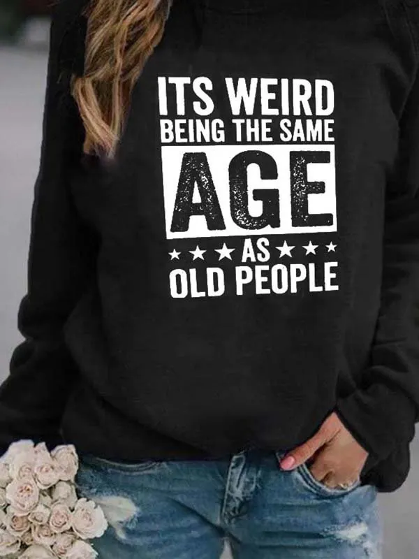 Long Sleeve Crew Neck Letter Casual Sweatshirts