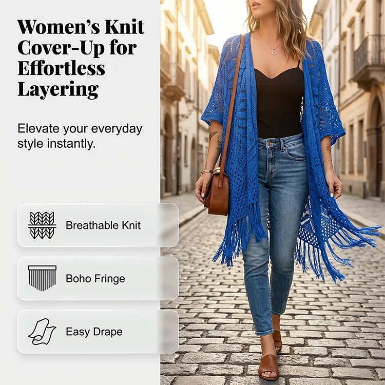 Women's Open-Front Knit Cover-Up