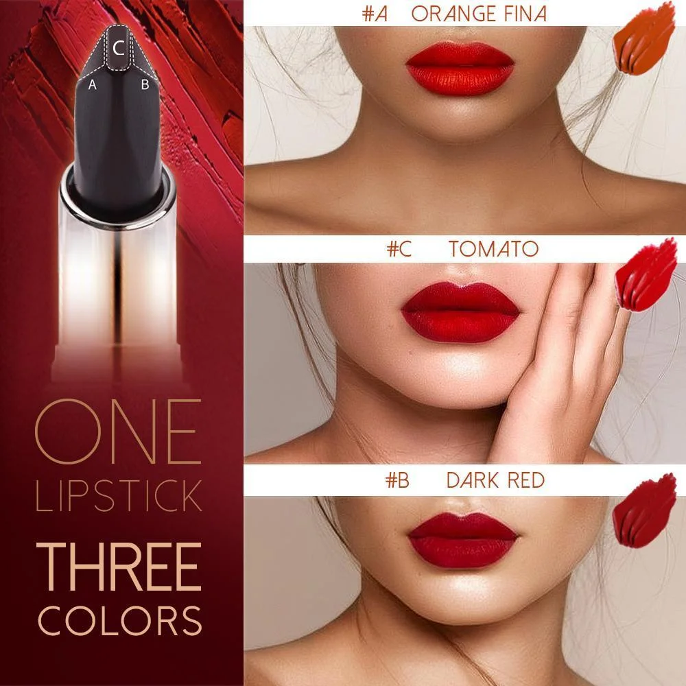 Tricolor Matte Lipstick