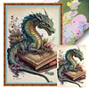 (Multi-Style) Retro Poster - Dragon Reading A Book-11CT Stamped Cross Stitch 40*60cm(Big Size)
