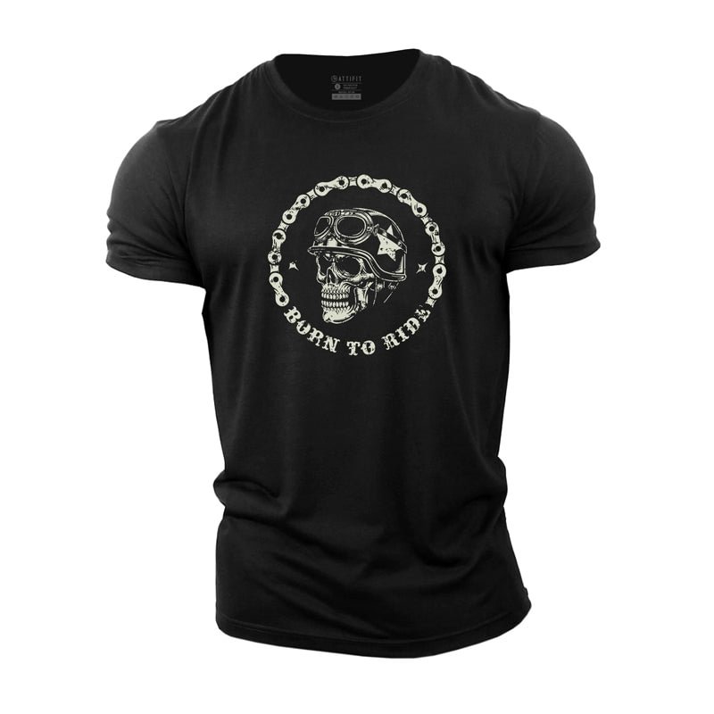 Cotton Skull Graphic Men's T-shirts tacday