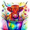 >SALE<5D DIY Full Round Drill Diamond Painting Colourful Bucket Calf Kit Decor 40x40cm