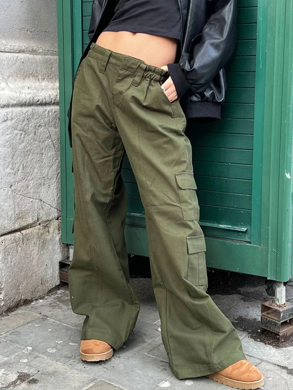 simple multi-pocket casual outdoor women's pants