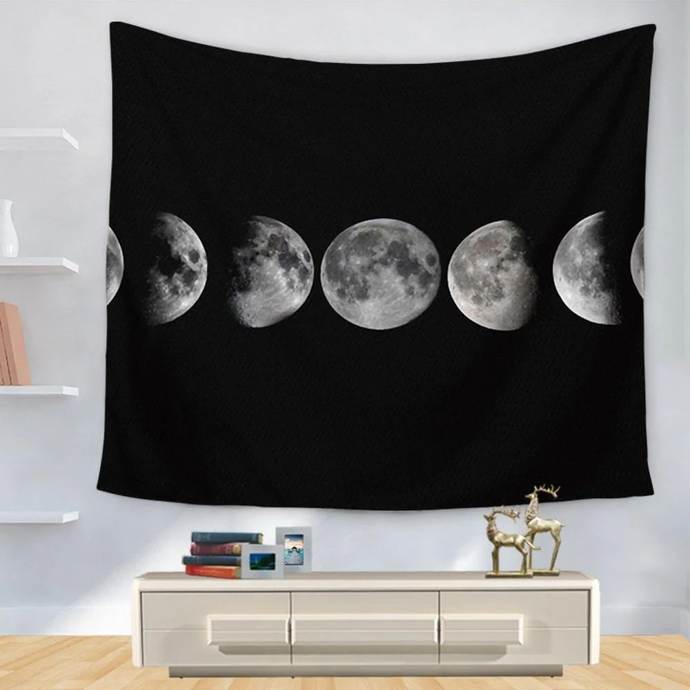 The Moon Tapestry Wall Hanging Galaxy Night Sky Psychedelic Wall Tapestry Mandala Wall Cloth Tapestries Wall Carpet Beach Towel