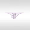 Men's Low Waist Sexy Ultra-Thin Ice Silk Transparent Bikini Soft Large Pouch Briefs