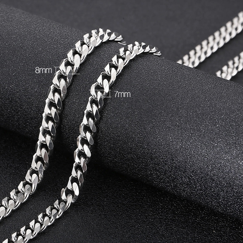 Minimalist Solid Color Titanium Steel Chain Unisex Necklace