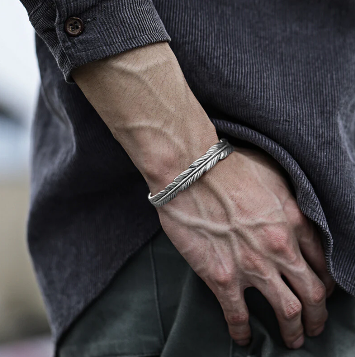 925 Silver feather Bracelet
