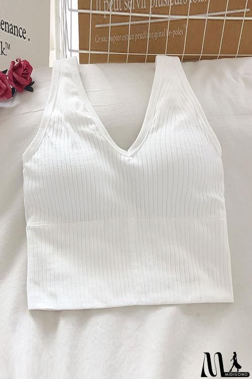 MidiSono - Elastic Wide Strap V Neck Brami