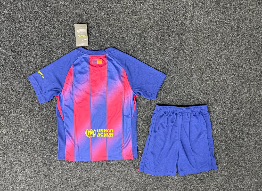 25/26 Barcelona Home Kids Kit Football jersey