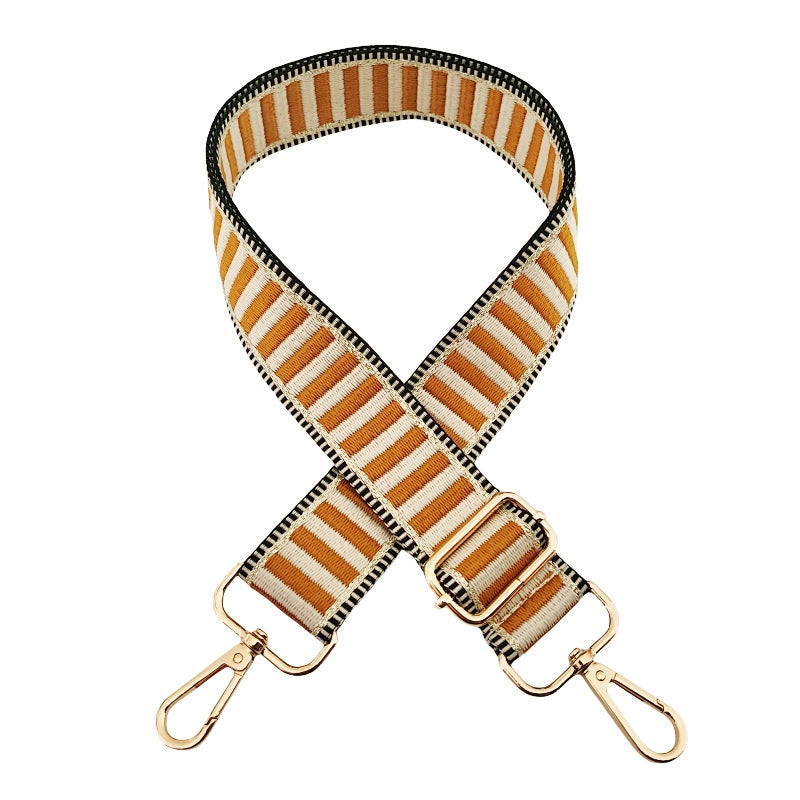 Polyester Cotton Color Block Bag Strap