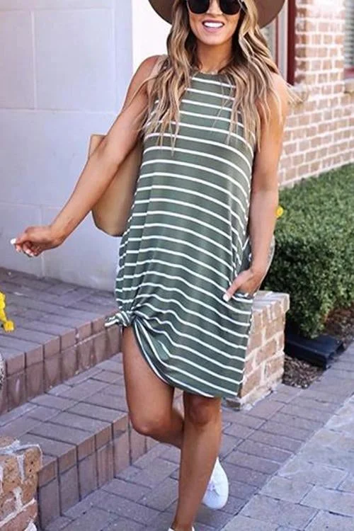 Striped Myra Tank Sundress With Pockets