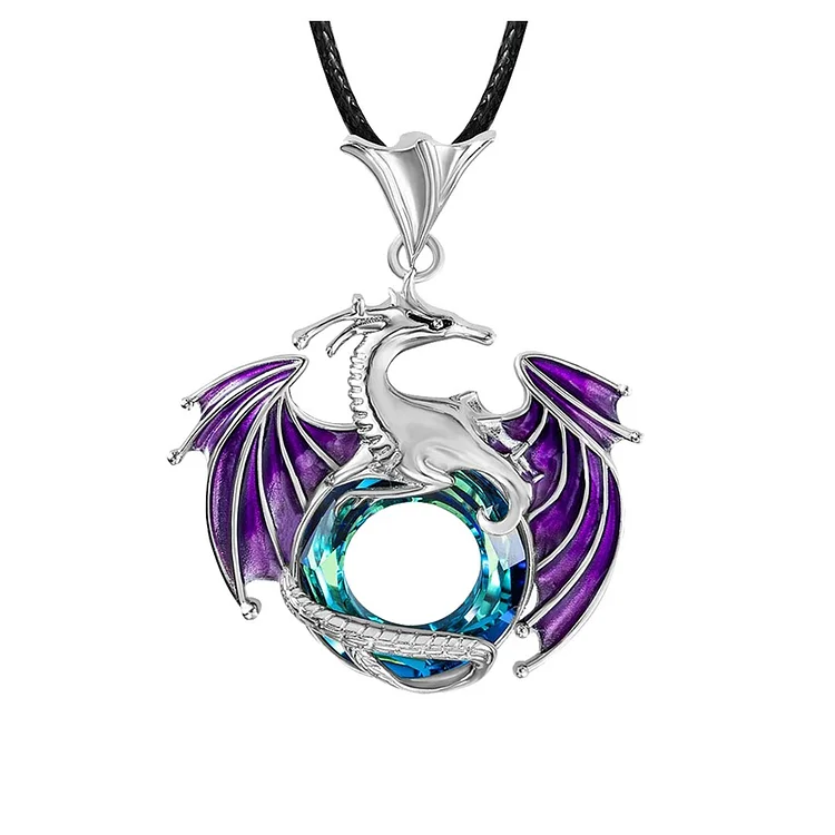 Dragon Remind You of Your Inner Strength Courage And Fortitude Crystal Circle Dragon Necklace