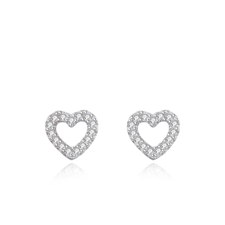 925 Silver Heart Earrings for Women
