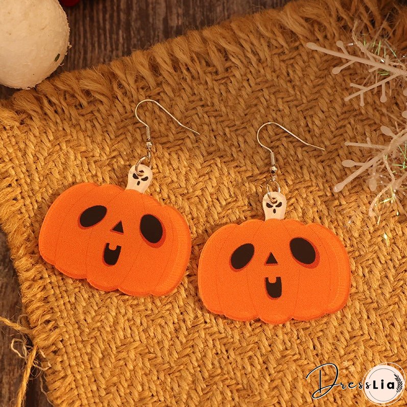 Acrylic Alloy Pumpkin Shape Earrings