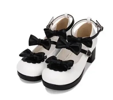 VCshoes Woman Mori Girl Lolita Cosplay Shoes Lady Mid Heels Pumps Women Princess Dress Party Shoes Bowties