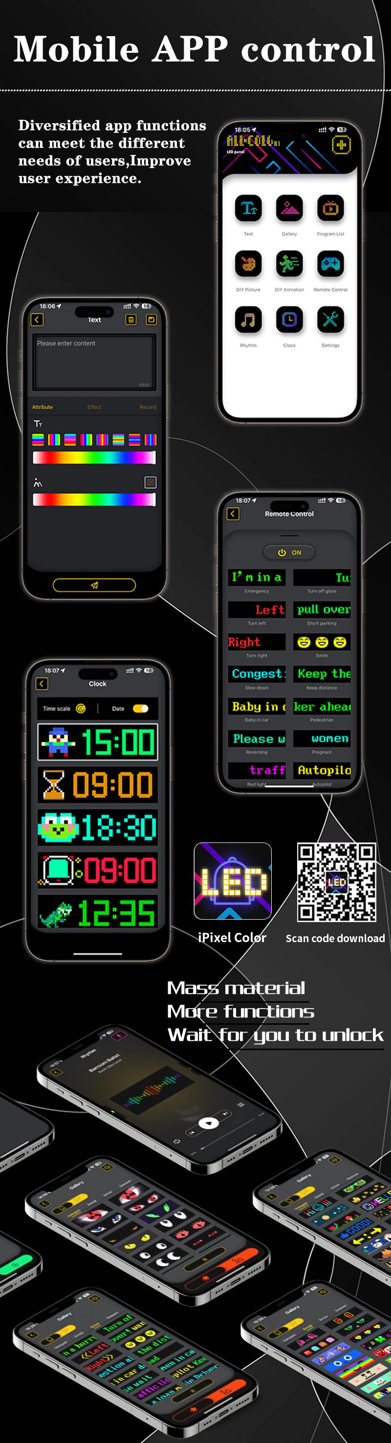 Product Introduction of Scrolling Huge Bright Advertising LED Signs. Flexible USB 5V LED Store Sign Bluetooth App Control Custom Text Pattern Animation Programmable LED Display for Store Car Bar Hotel 6