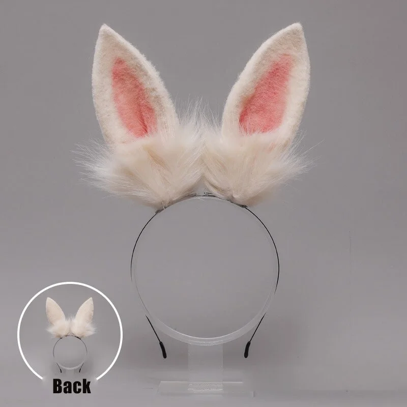 Billionm OJBK Kawaii Bunny Hair Hoop Handmade Rabbit Ears Headband Anime Cosplay Props Headdress Plush Ears Cute Hair Accessories 2022