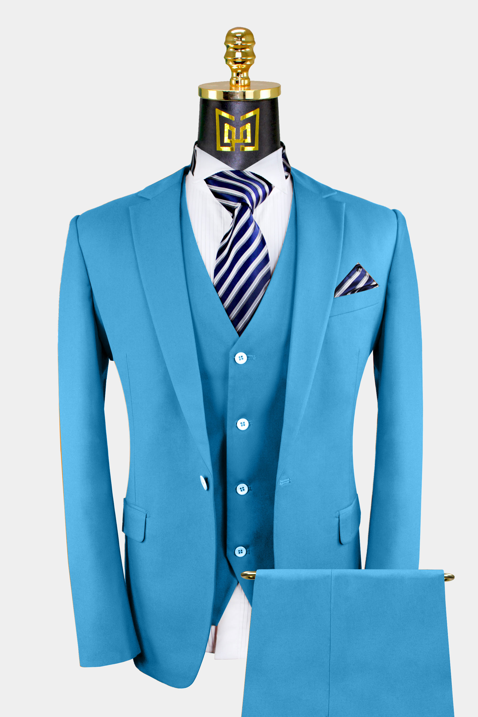Classic Cerulean Light Blue Suit – 3 Piece