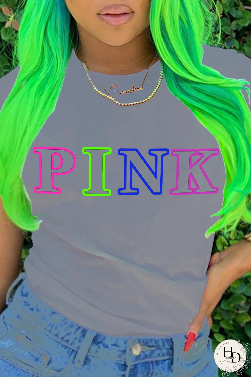 White Street Print Letter O Neck T-Shirts