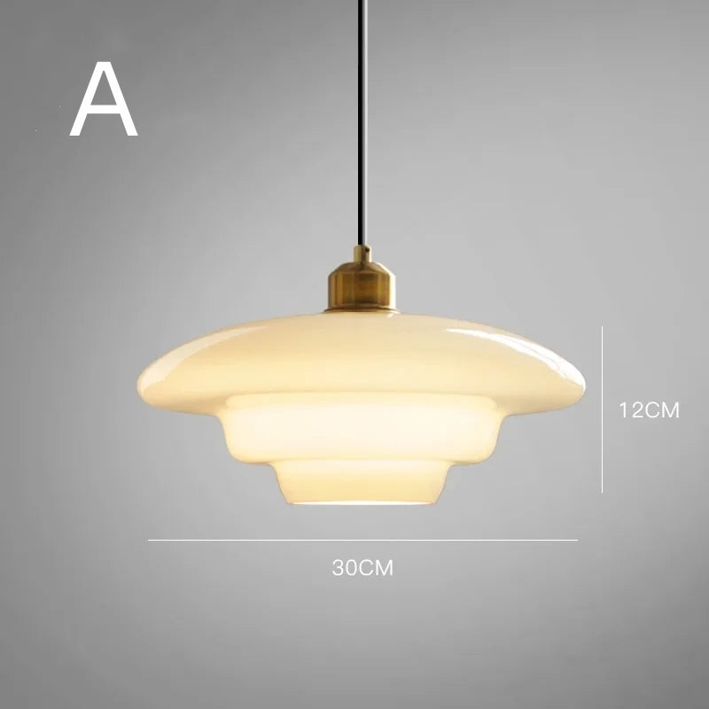 Art Milk White Glass Bedroom Pendant Light