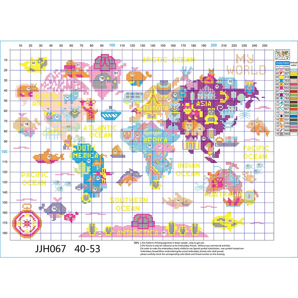 14CT Counted Cross Stitch - Animal Worl(Canvas|40*53CM)