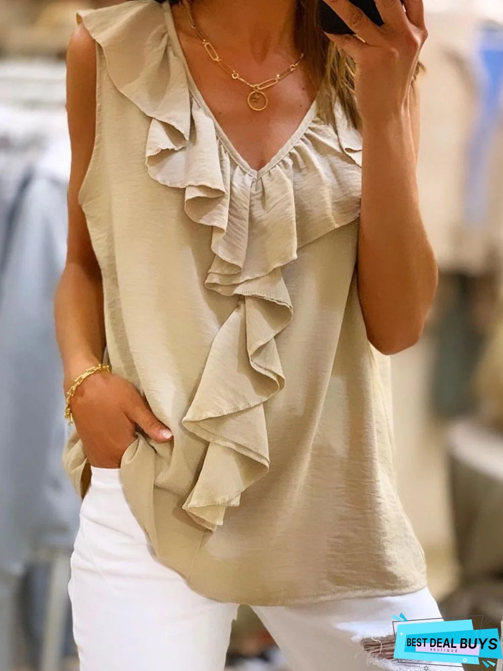 Boho V Neck Cotton Tops