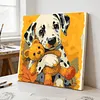 Framed Dalmatian Bear-Paint by Numbers Acrylic Painting 20*20CM With Color Box 3ML(12Colors)