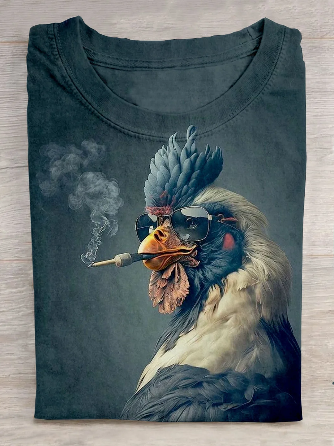 Funny Chicken Art Print Causal Short Sleeve T-shirt Eagerlys