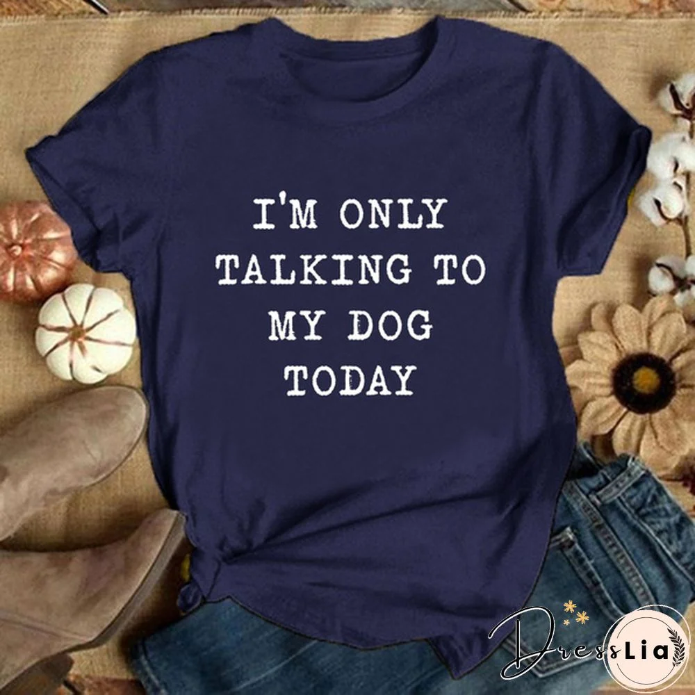 Women's Fashion Letter Printed T-shirts Girls' Funny Graphic Tee Tops Casual Crew Neck Short Sleeve Shirt Tops Laides Summer T-shirts Dog Lover Female Clothes