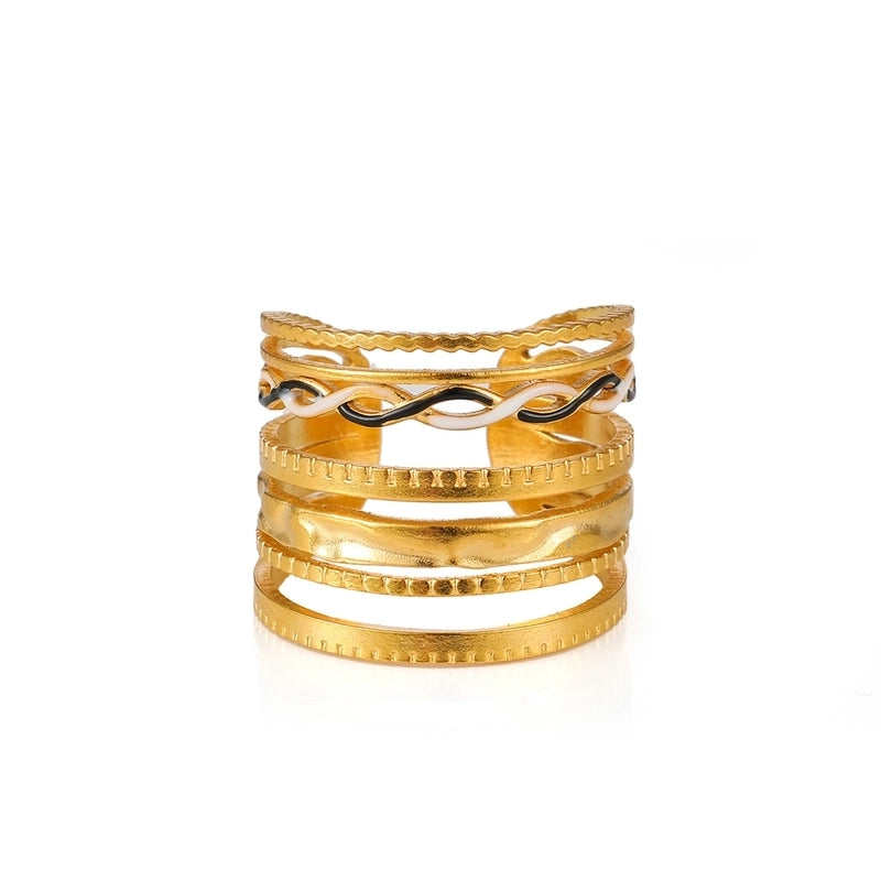 Elegant Minimalist Geometric 304 Stainless Steel Enamel Stainless Steel Rings