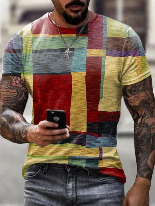Guy Print Casual T-Shirt-05