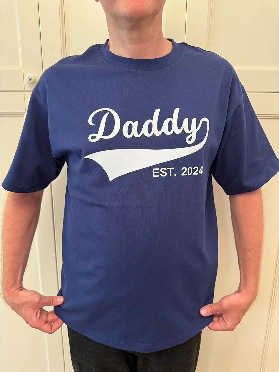 Personalized Dad T-shirt/Sweatshirt/Hoodie with Kids Name on sleeve-Custom Gifts-Choose any Year