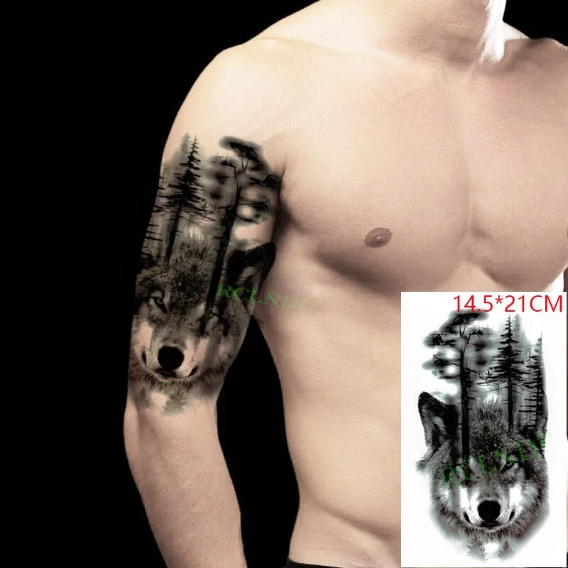 Sdrawing Temporary Tattoo Sticker Red Rose Dragon Lion Tiger Animal Tatto Stickers Flash Tatoo Fake Tattoos for Men Women