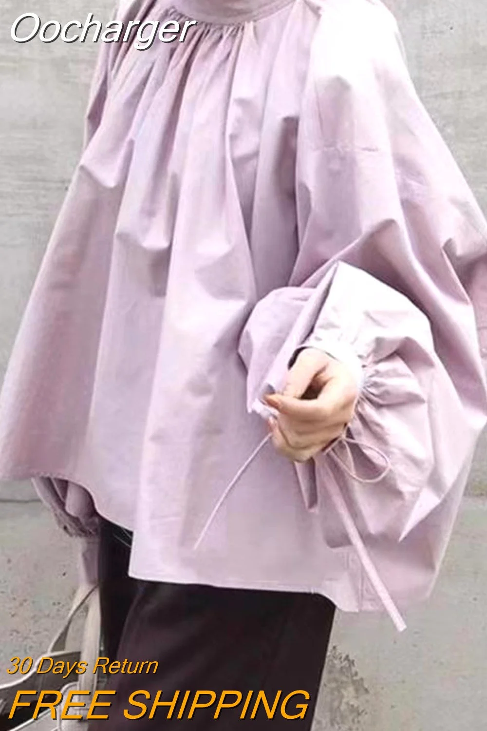 Oocharger Blouses Women Tops Japan Style Solid Batwing Sleeve Loose Spring Autumn Ropa Mujer Vintage Elegant Blusas Feminina