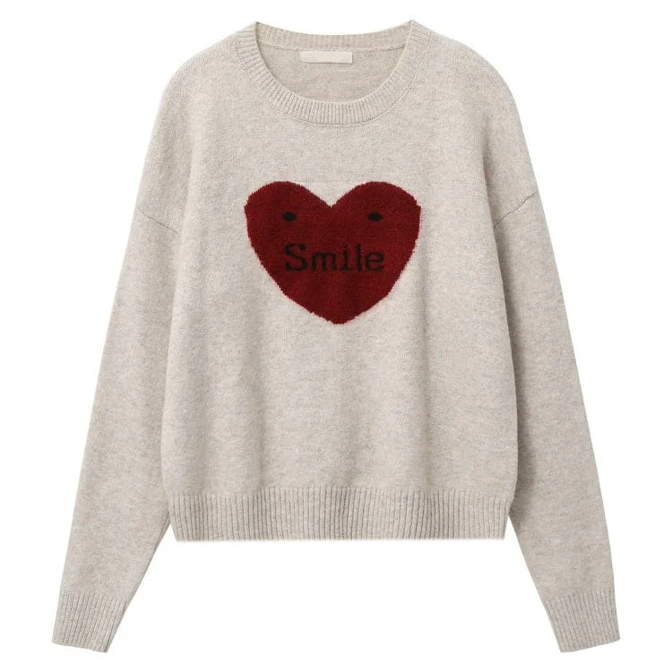Warm Red Heart Sweater