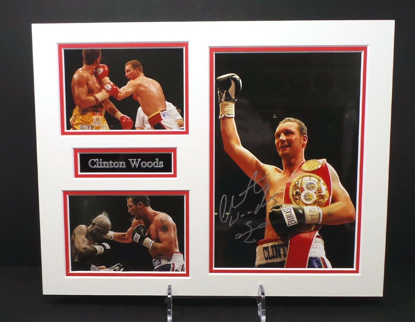 Clinton WOODS Signed Mounted IBF Champion Boxer Photo Poster painting Display 1 AFTAL RD COA