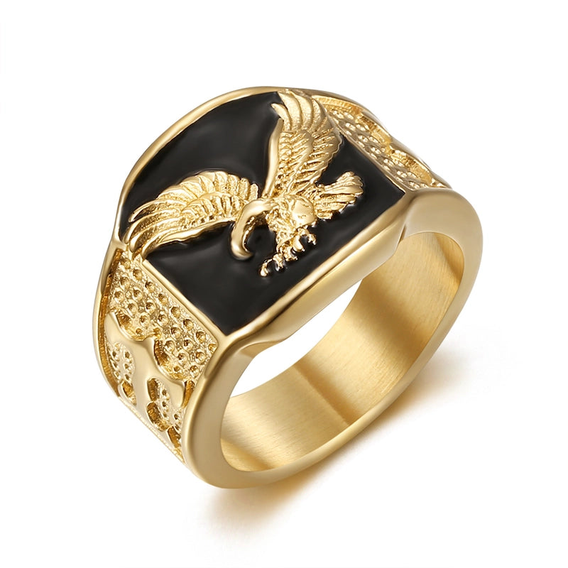 Hip-Hop Eagle 304 Stainless Steel Plating Men’s Rings Punk Rings