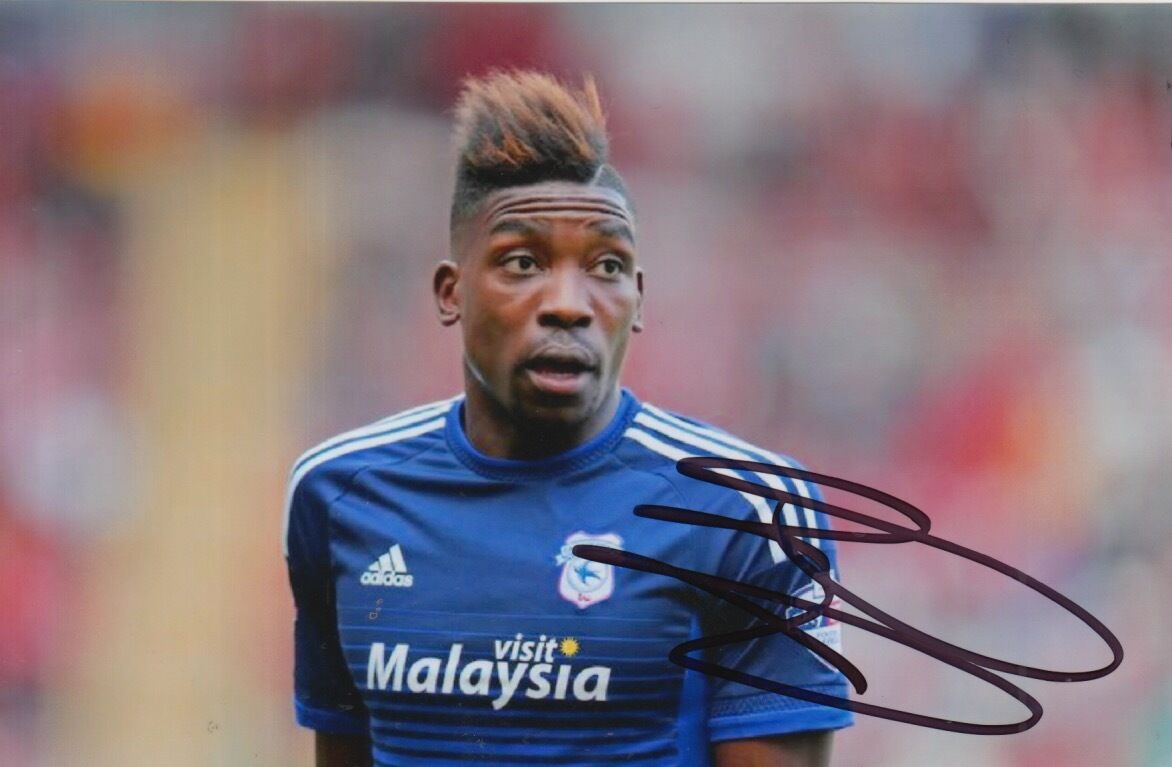 CARDIFF CITY HAND SIGNED SAMMY AMEOBI 6X4 Photo Poster painting 1.