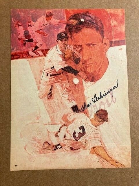 Chas Gehringer Detroit Tiger Signed 8x10 3/4 Vintage Magazine Photo Poster painting PSA/DNA Cert