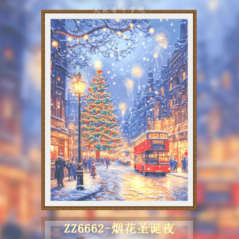【ZZ6662- Fireworks Christmas Eve】 Painting Fairy Cross Stitch