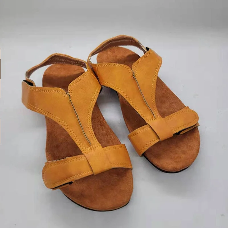 Women Durable Soft Outdoor Beach Sandals Retro Ankle Strap Lightweight Walking Shoes Slip On Sandals Woman Footwear