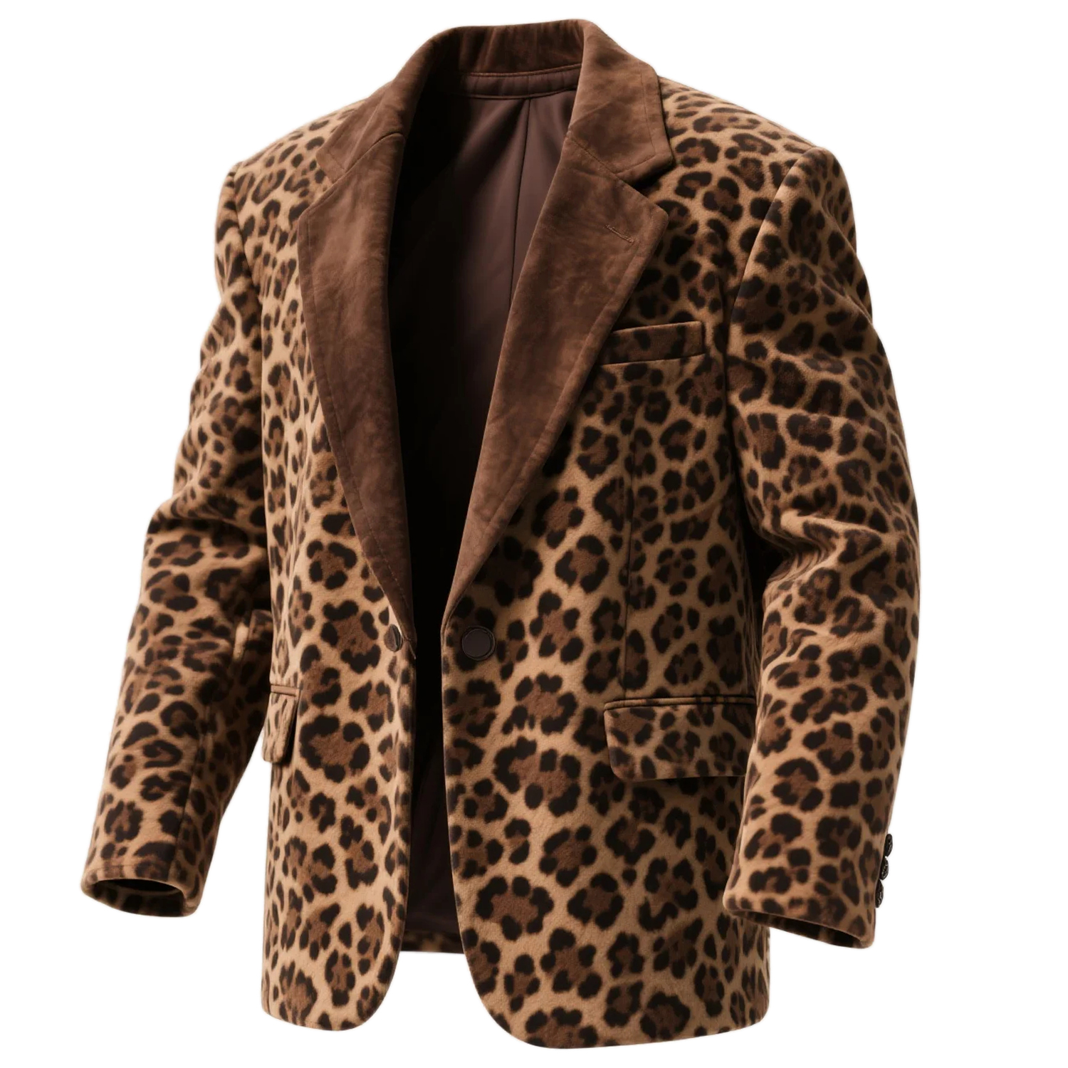 Leopard Print Blazer with Velvet Lapel - Stylish and Versatile for Any Occasion