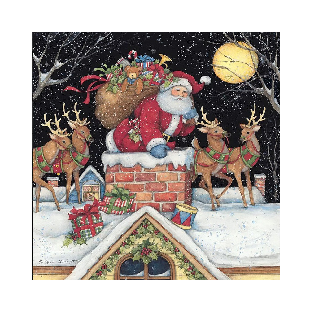 

Santa Elk - Round Drill Diamond Painting - 40*40CM, 501 Original